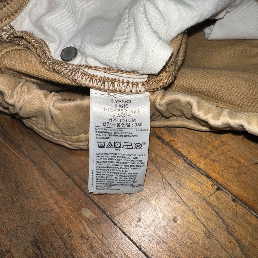 Gap Denim Pants Toddler 3-Year Tan‎ Slim Straight Fit 5 Pocket Design Drawstring